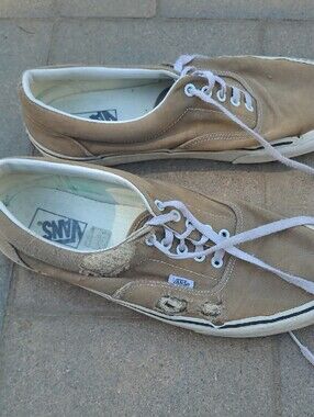 Vans Destroyed Tan Canvas Low-Top, Mens 12